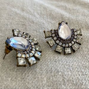 Baublebar Blue Art Deco Crystal Stud Earrings